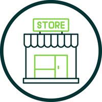 Store Line Circle Icon vector