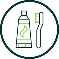 Tooth Paste Line Circle Icon vector