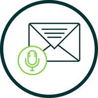 Audio Message Line Circle Icon vector
