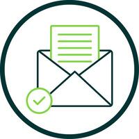 Open Email Line Circle Icon vector
