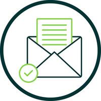 Open Email Line Circle Icon vector