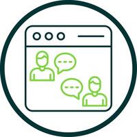 Online Chat Line Circle Icon vector