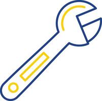 Adjustable Wrench Line Two Color Icon vector