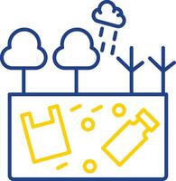 Land Pollution Line Two Color Icon vector