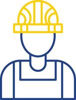 Builder Male Line Two Color Icon vector