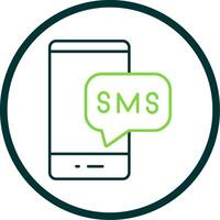 Sms Line Circle Icon vector