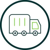 Lorry Line Circle Icon vector