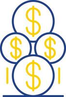 Coins Line Two Color Icon vector
