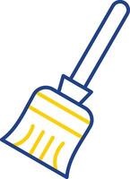 Broom Line Two Color Icon vector