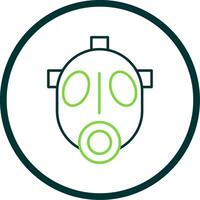 Gas Mask Line Circle Icon vector