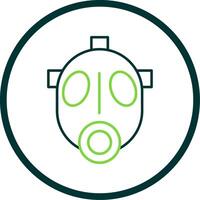 Gas Mask Line Circle Icon vector