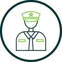 Officer Line Circle Icon vector