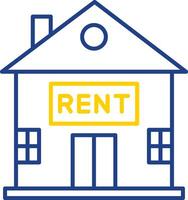 House for Rent Line Two Color Icon vector