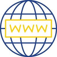 icono de línea de internet de dos colores vector