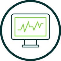 Cardiac Monitor Line Circle Icon vector