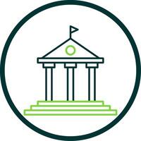 Government Building Line Circle Icon vector