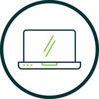 Laptop Line Circle Icon vector