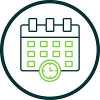 Schedule Line Circle Icon vector