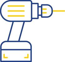 Electric Drill Line Two Color Icon vector