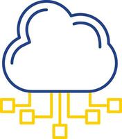 Cloud Server Line Two Color Icon vector