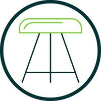 Stool Line Circle Icon vector