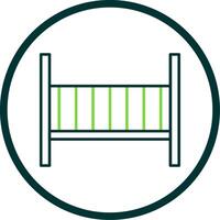 Baby Crib Line Circle Icon vector