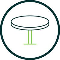 Round Table Line Circle Icon vector