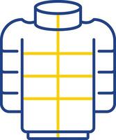 Puffer Coat Line Two Color Icon vector