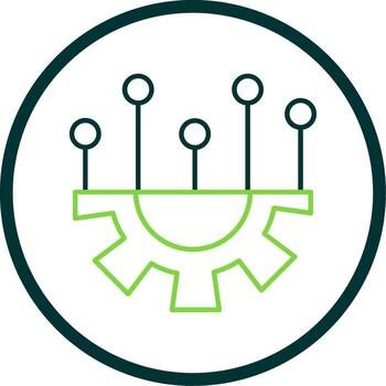 Setting Line Circle Icon vector