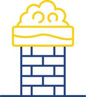 Chimney Top Line Two Color Icon vector