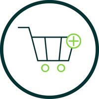 Add To Cart Line Circle Icon vector