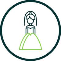 Bride Line Circle Icon vector