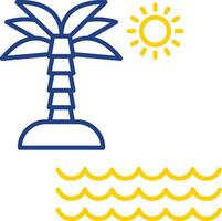 Beach Line Two Color Icon vector