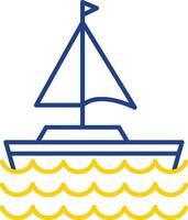 Sail Boat Line Two Color Icon vector