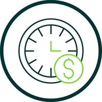 Time is Money Line Circle Icon vector