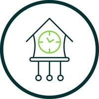 Cuckoo Clock Line Circle Icon vector
