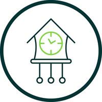 Cuckoo Clock Line Circle Icon vector