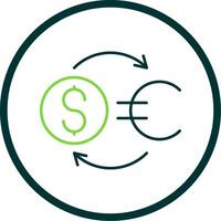 dinero intercambiar línea circulo icono vector