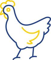 Chicken Line Two Color Icon vector