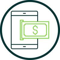 Mobile Pay Line Circle Icon vector