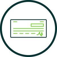 banco cheque línea circulo icono vector