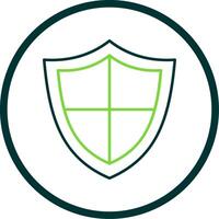 Shield Line Circle Icon vector