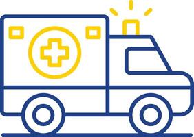 Ambulance Line Two Color Icon vector