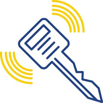Smart Key Line Two Color Icon vector