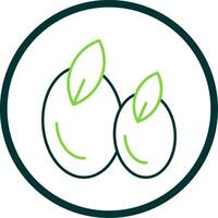 Olive Line Circle Icon vector