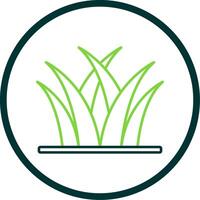 Grass Line Circle Icon vector