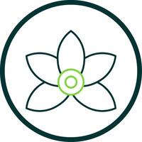 Lily Line Circle Icon vector