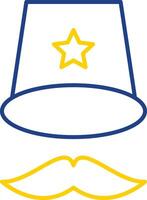 Top Hat Line Two Color Icon vector