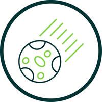 Asteroid Line Circle Icon vector