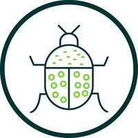 Beetle Line Circle Icon vector